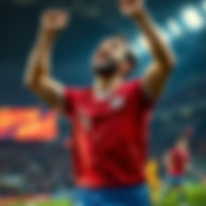 A former player joyfully celebrating a successful comeback after losing in a competition.