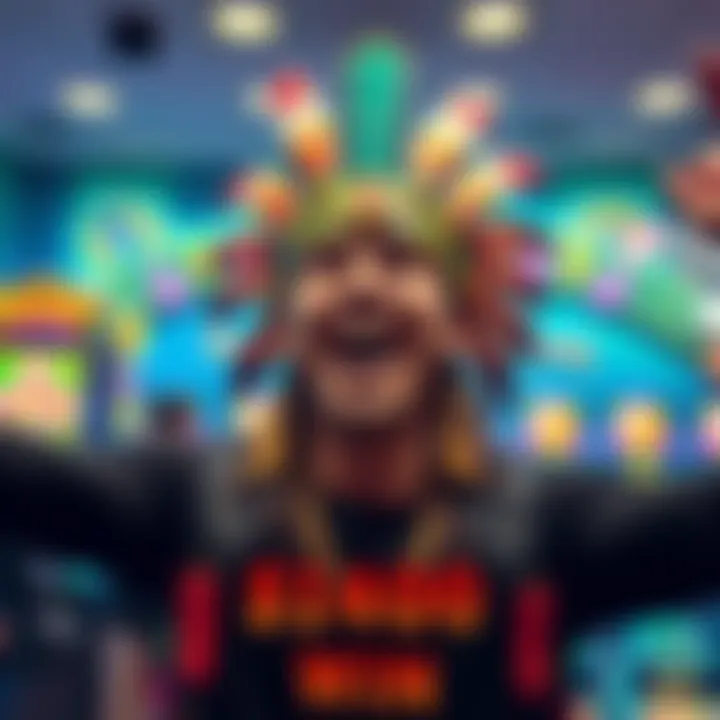 A player with a big smile celebrating a $1400 win while playing Maya Chief game with colorful graphics in the background