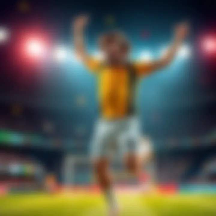 A player jumps in excitement, holding a winning ticket and cheering after switching sports betting platforms.
