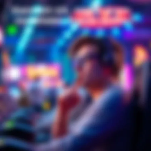 Player contemplating game stop A thoughtful player reflects on their gaming experience, considering stopping after recovering losses, with a hopeful expression.