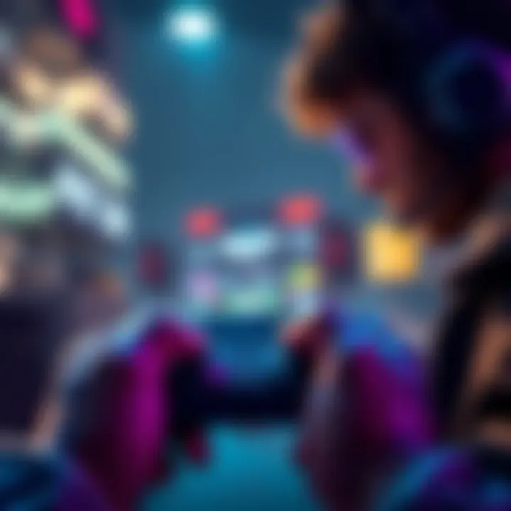 Player holding a game controller Gamer focused on the screen, engaging with a new gameplay style without reloads