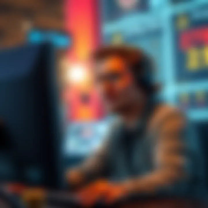 A player in front of a computer screen, looking curious while asking about deposit rules in an online casino.