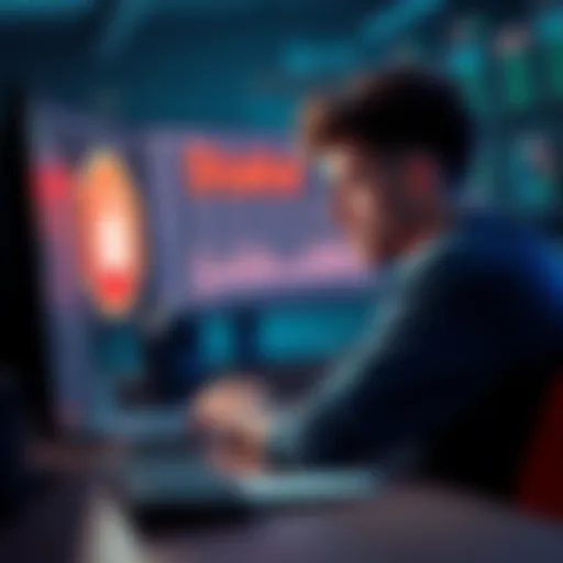 A frustrated player sitting at a computer, looking at the Stake platform with a locked bonus symbol on the screen.