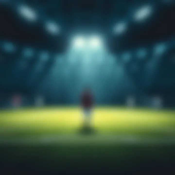 A graphic depicting a soccer field with a spotlight on a single player standing alone while others are in action, symbolizing exclusion due to inactivity.