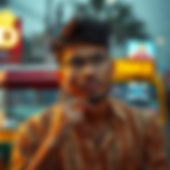 An Indian player contemplating using a fake ID to register at Stake US for dollar offers, with a Tuk Tuk in the background.