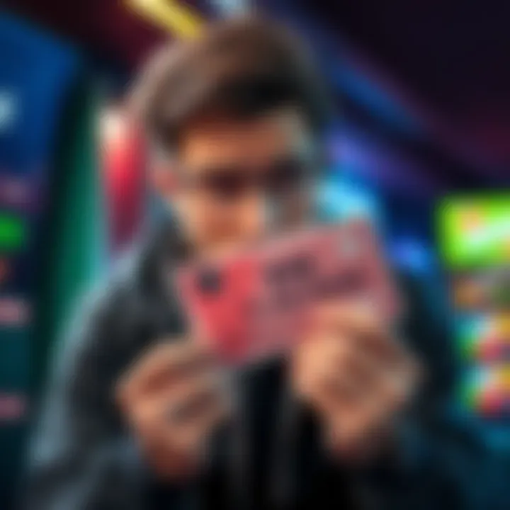 A player looks disappointed while holding a $10 betting voucher offered by a gambling company instead of closing their account.