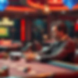A person sitting at a casino table sharing their thoughts on gambling and strategies, looking focused and thoughtful.