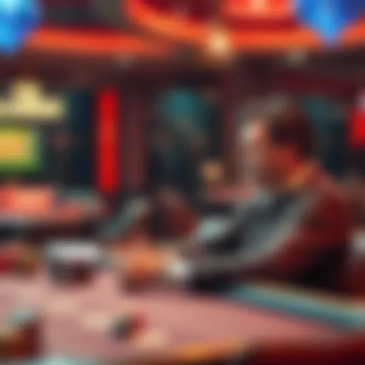 A person sitting at a casino table sharing their thoughts on gambling and strategies, looking focused and thoughtful.