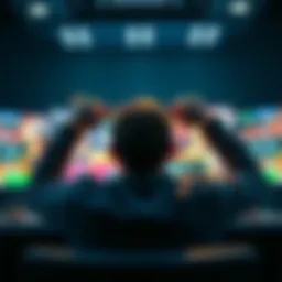 A distressed person sits in front of a gaming screen, showing frustration after losing money in a game, hands on their head.
