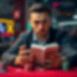 A poker player holding a stack of chips and a book, symbolizing investment in new opportunities.