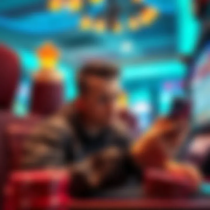 Player looking for winnings A player searching for their missing 50 Cent winnings from a freeroll game, looking puzzled and checking their account details.