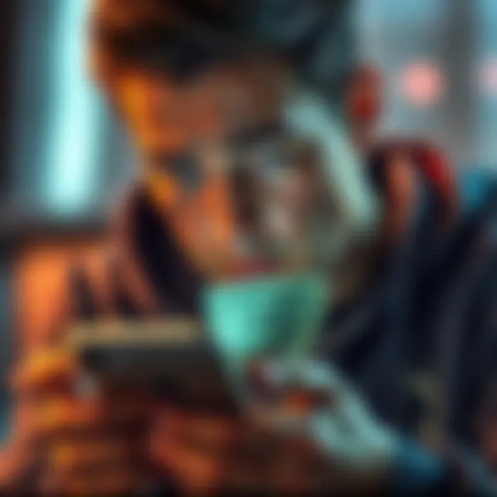 A worried player looking at their phone with a distressed expression, showing a financial loss on a betting app.