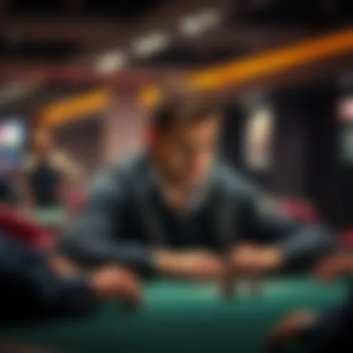 A focused player sits at a gaming table, contemplating strategies to handle winning streaks and the fear of future losses.