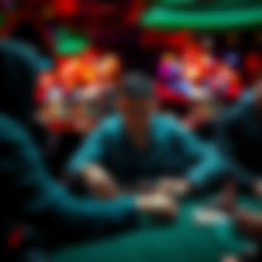 A focused player at multiple poker tables, managing cards and chips across different screens.