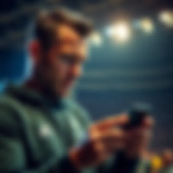 Player with negative balance Frustrated player looking at a phone showing a negative balance at Bet 365 after a controversial bet on Haaland.