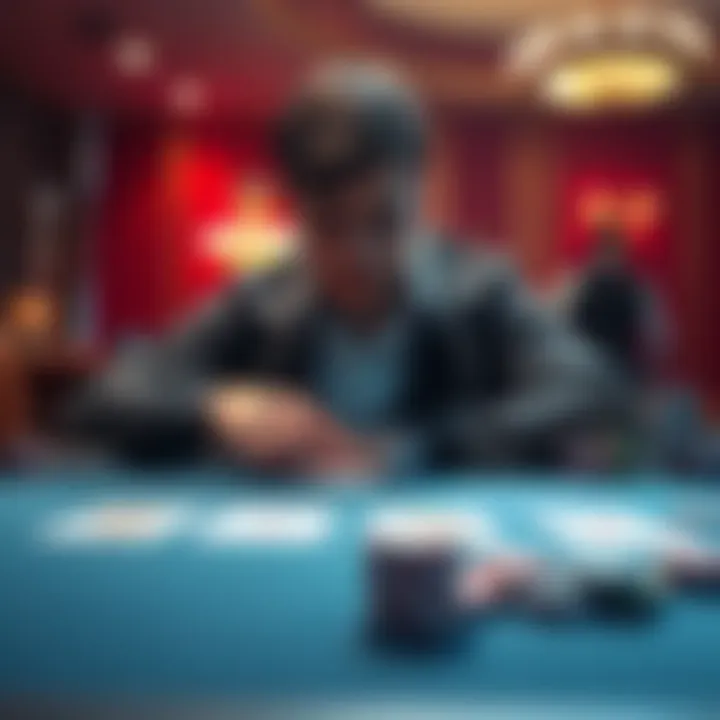 A person sitting at a table with cards and chips, looking contemplative and frustrated after a losing hand, symbolizing the decision to quit gambling.