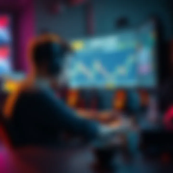 A player sits at a gaming setup, looking disappointed while reviewing financial losses on a screen, symbolizing challenges in gaming and hope for recovery.