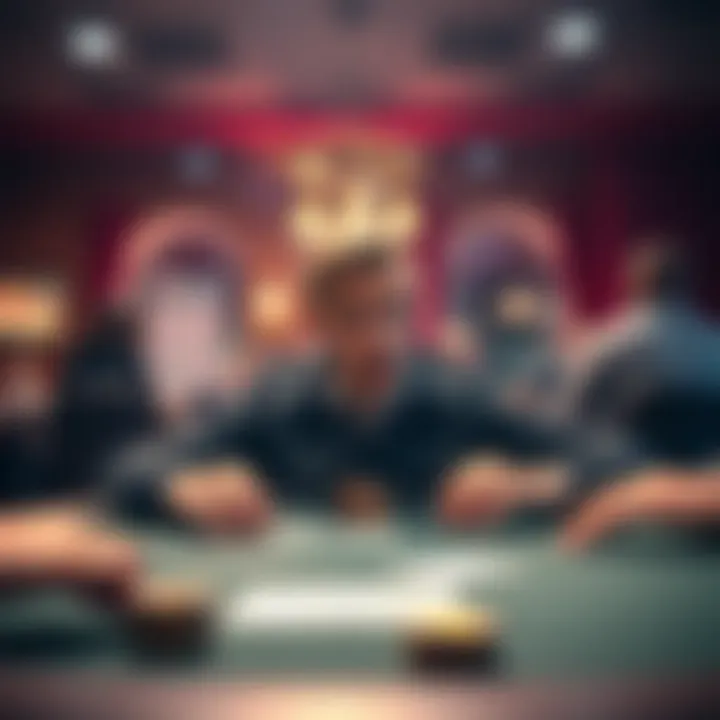 A person looks surprised at a poker table during a home game, with cards and chips in front.