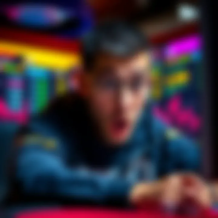 A player looking stunned while reviewing poker statistics on a computer screen, showing high rake fees from GGPoker.
