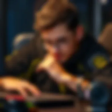 A player looking disappointed while closing a gaming laptop, symbolizing their decision to step away from the game after struggles.