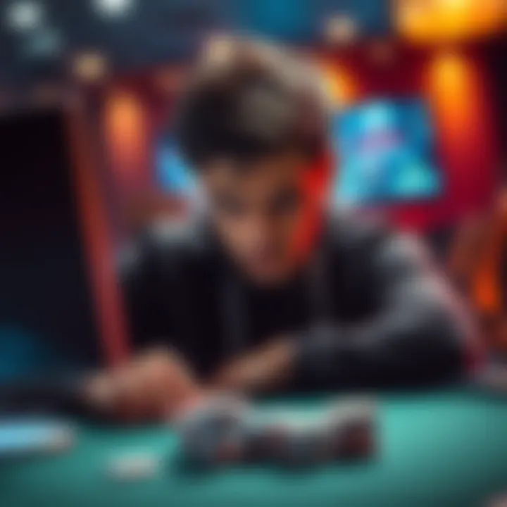 A frustrated player looking at a computer screen while trying to join tables on Replay Poker.