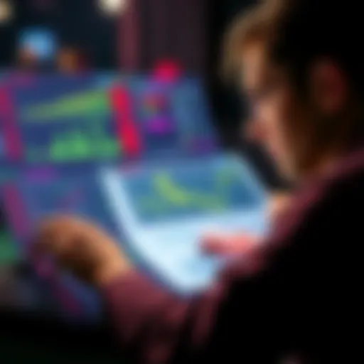 A focused player analyzing charts and graphs to track betting patterns and bankroll management.