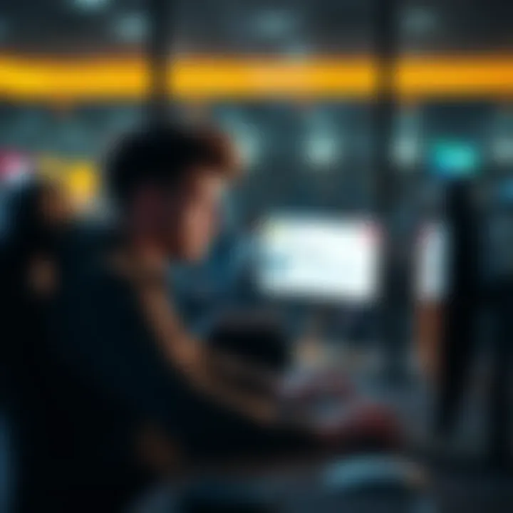 A person sitting at a computer looking frustrated while waiting for a bonus payment, with a notification screen showing no updates.