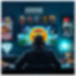 Player winning a game A focused gamer celebrates a win on their screen while surrounded by game posters and snacks