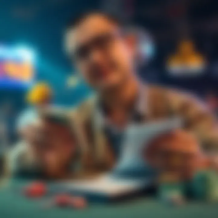 A player looks worried while calculating their tournament winnings and expenses with a calculator and notepad