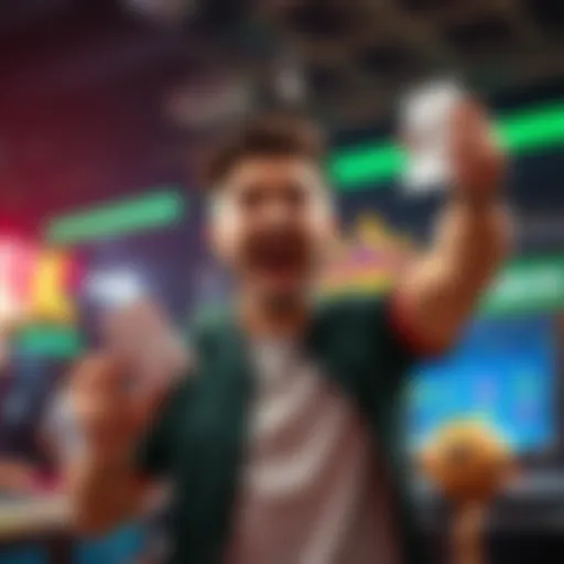 A player celebrates a big win of 25,000 dollars after betting 5 dollars, showing excitement and holding a betting slip.