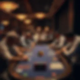 A crowded 6/5 gambling table with players focused on the game, next to an empty 3/2 table, showing the preference for the busier table despite worse odds.