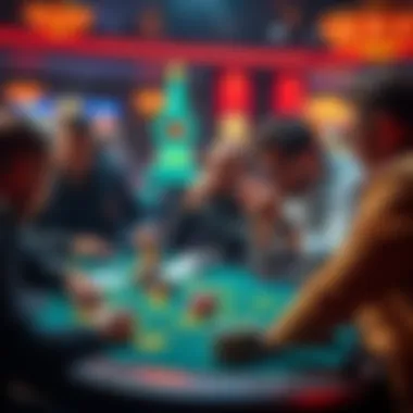 Players at a Live Gaming Table A group of players displaying poor behavior at a live gaming table, with one player visibly upset and another arguing with the dealer.