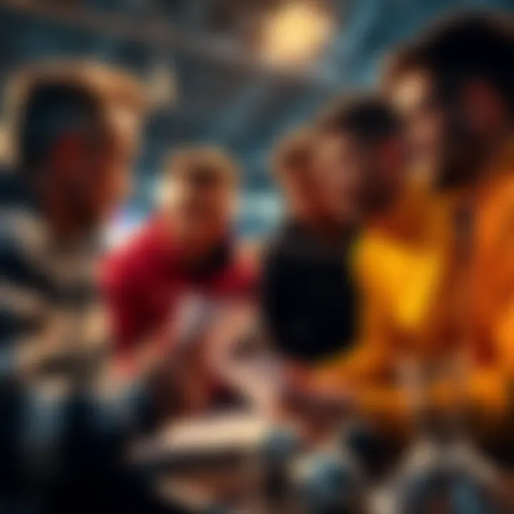 A group of players sharing their betting slips and tips for the evening's games.