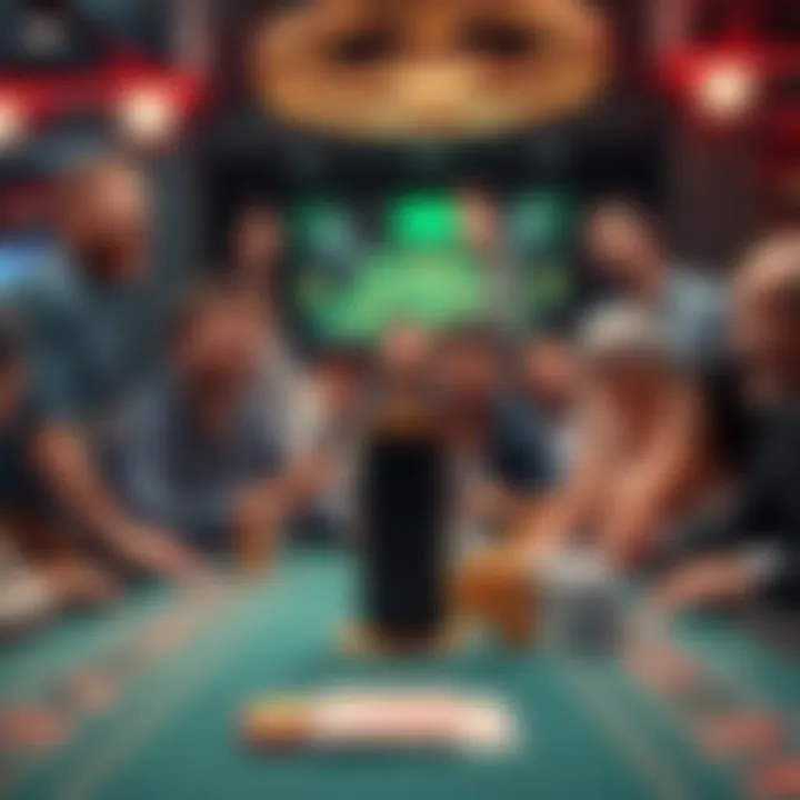 Players celebrating their wins Group of excited players celebrating their big wins at a gaming table, showcasing their bets and prizes