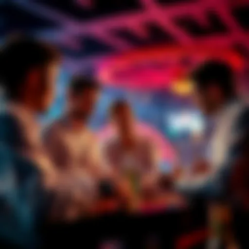 Group of players discussing factors for selecting an online casino