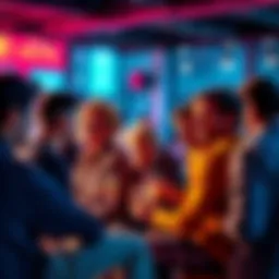 A group of people sharing their monthly earnings experiences after RTP changes in a casual setting