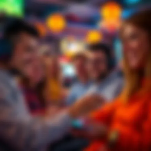 Group of people engaging in various online casino games on their devices, showcasing trust and enjoyment in a virtual setting.