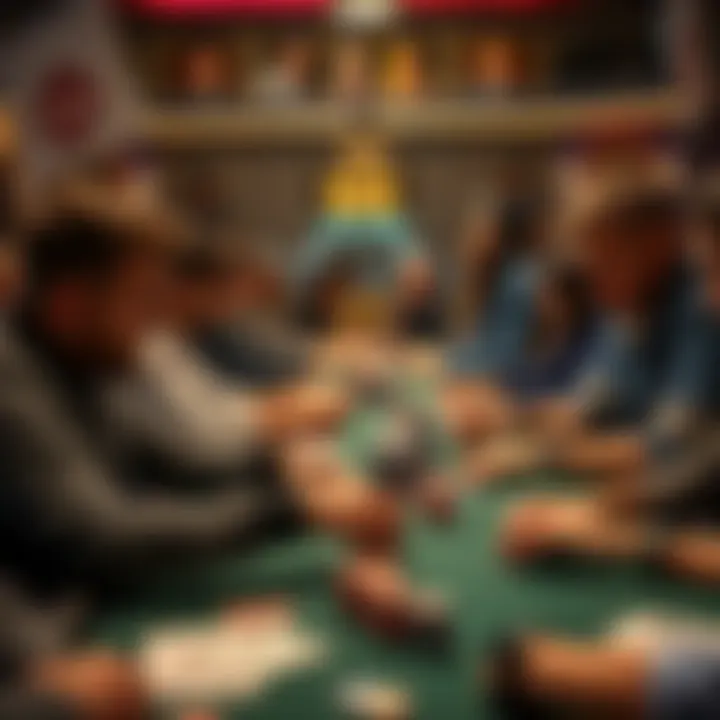 A group of players focused on a poker game at a 6max table on GGpoker.
