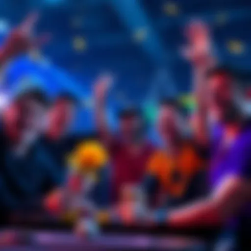 Group of happy players celebrating their gaming wins without cashing out