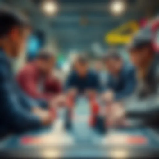 A group of players sitting at a game table, visibly frustrated with each other while using different scoring counters.