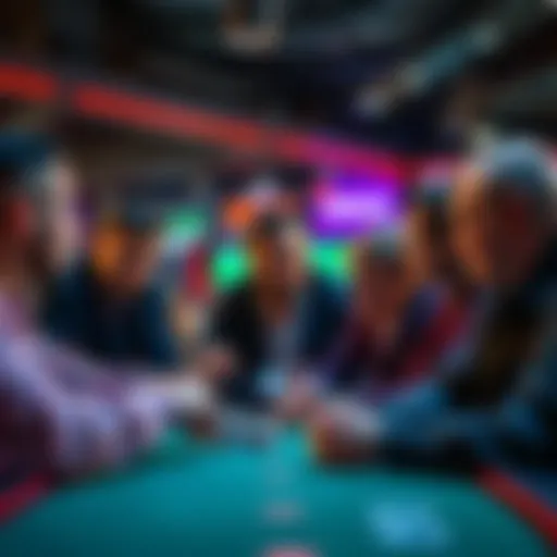 Group of players engaged in guessing the hole cards for a poker tournament