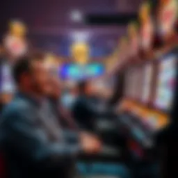 Group of players at CrownCoinsCasino rapidly spinning slot machines