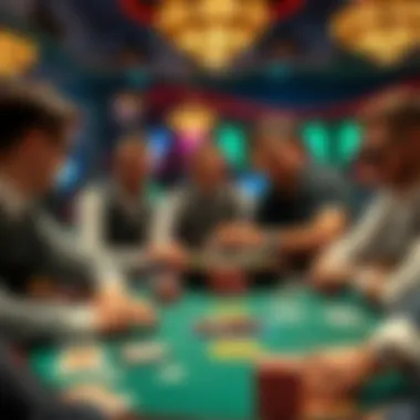 A group of casino players discussing tipping strategies for dealers at a gaming table with chips and cards visible