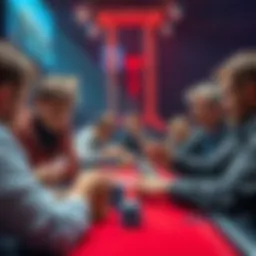 Card game scene showing players analyzing their hands in a Texas Hold'em game with TT in a 3-Bet situation