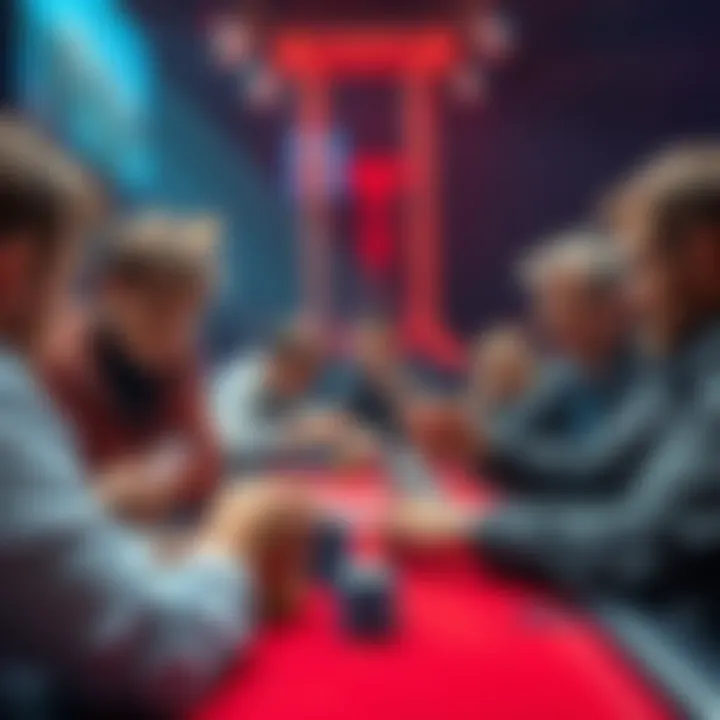 Card game scene showing players analyzing their hands in a Texas Hold'em game with TT in a 3-Bet situation