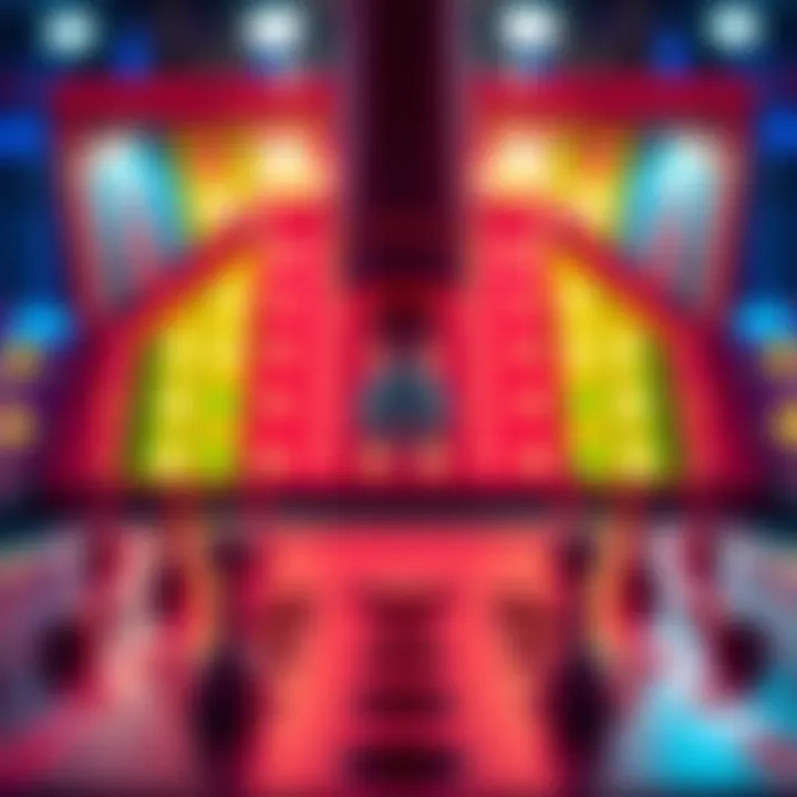 A colorful Plinko game board with pegs and a ball dropping down, illustrating a strategy change every 50 games.