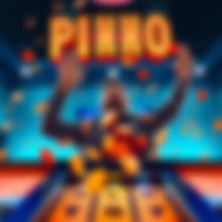 A player celebrates a big win at a Plinko game, showing excitement as chips fall into high-value slots.