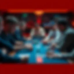 A group of novice players sitting around a poker table focused on their cards and chips in a Pot-Limit Omaha game.
