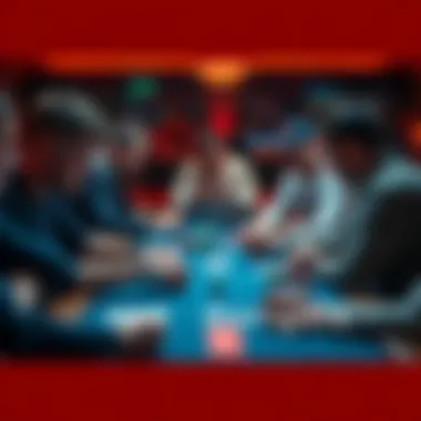 A group of novice players sitting around a poker table focused on their cards and chips in a Pot-Limit Omaha game.