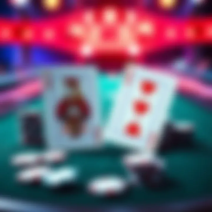 A pair of Pocket Queens displayed on a poker table with chips and cards in the background